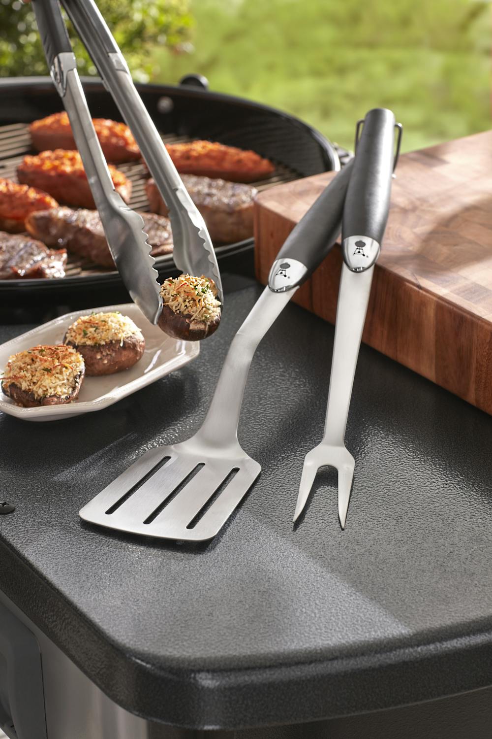 Weber Precision Tongs & Spatula Grilling Tool Set, Stainless Steel