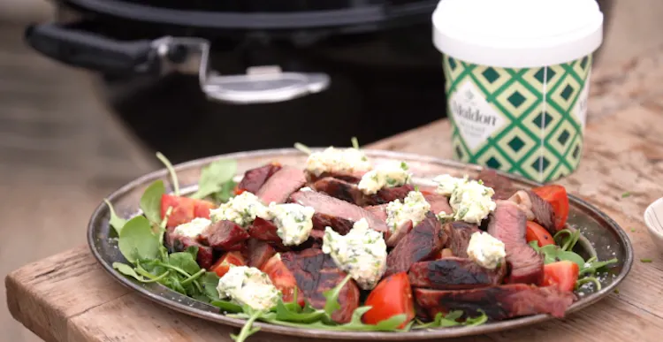 Dry Brined Ribeye Steaks with Blue Cheese and Chive Butter by Genevieve Taylor | Beef | Weber recipe