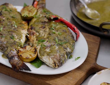 Grilled Sea Bream with Green Seasoning - by Andi Oliver