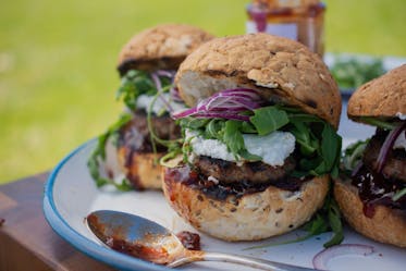 Lamb and Goat’s Cheese Burgers