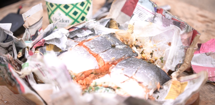 Newspaper Baked Salmon