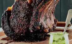 Pepper Crusted Rib Roast With Hazelnut Pesto