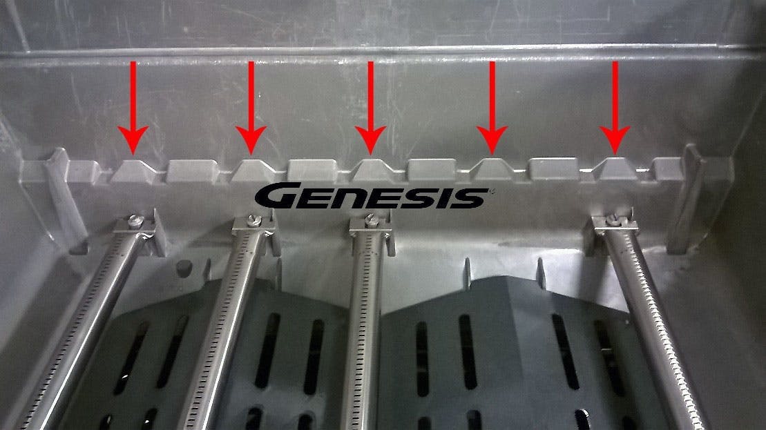 Позиции для пластин Flavorizer на гриле Genesis II
