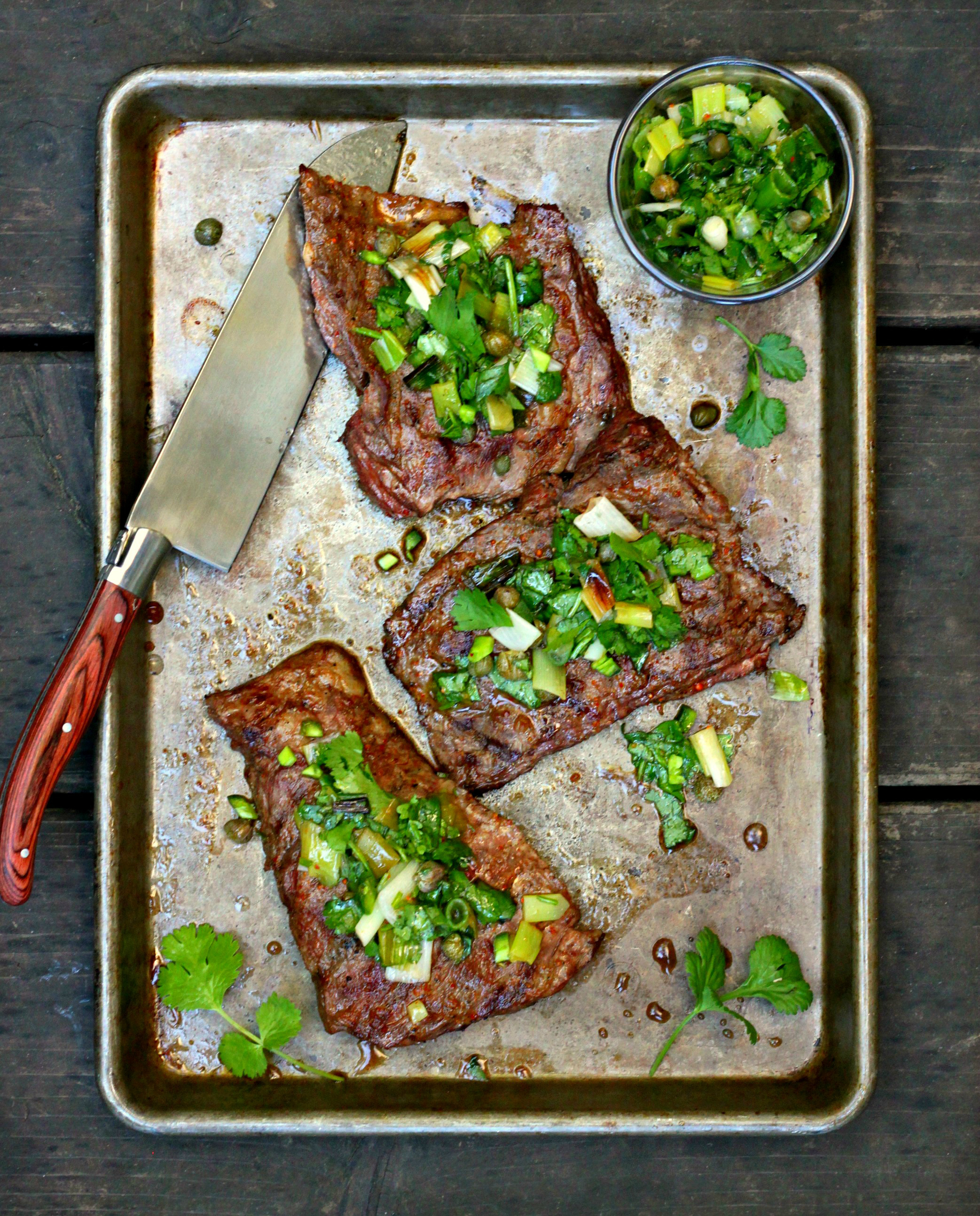 Skirt Steak Charred Scallion Salsa300