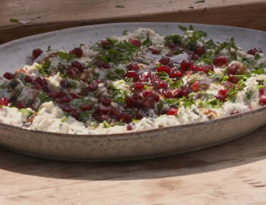 Aubergine Dip with Garlic and Pomegranate By Sabrina Ghayour