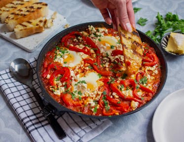 Smoky capsicum and chorizo shakshuka