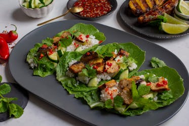 Vietnamese Grilled Pork Lettuce Cups with Nuoc Cham