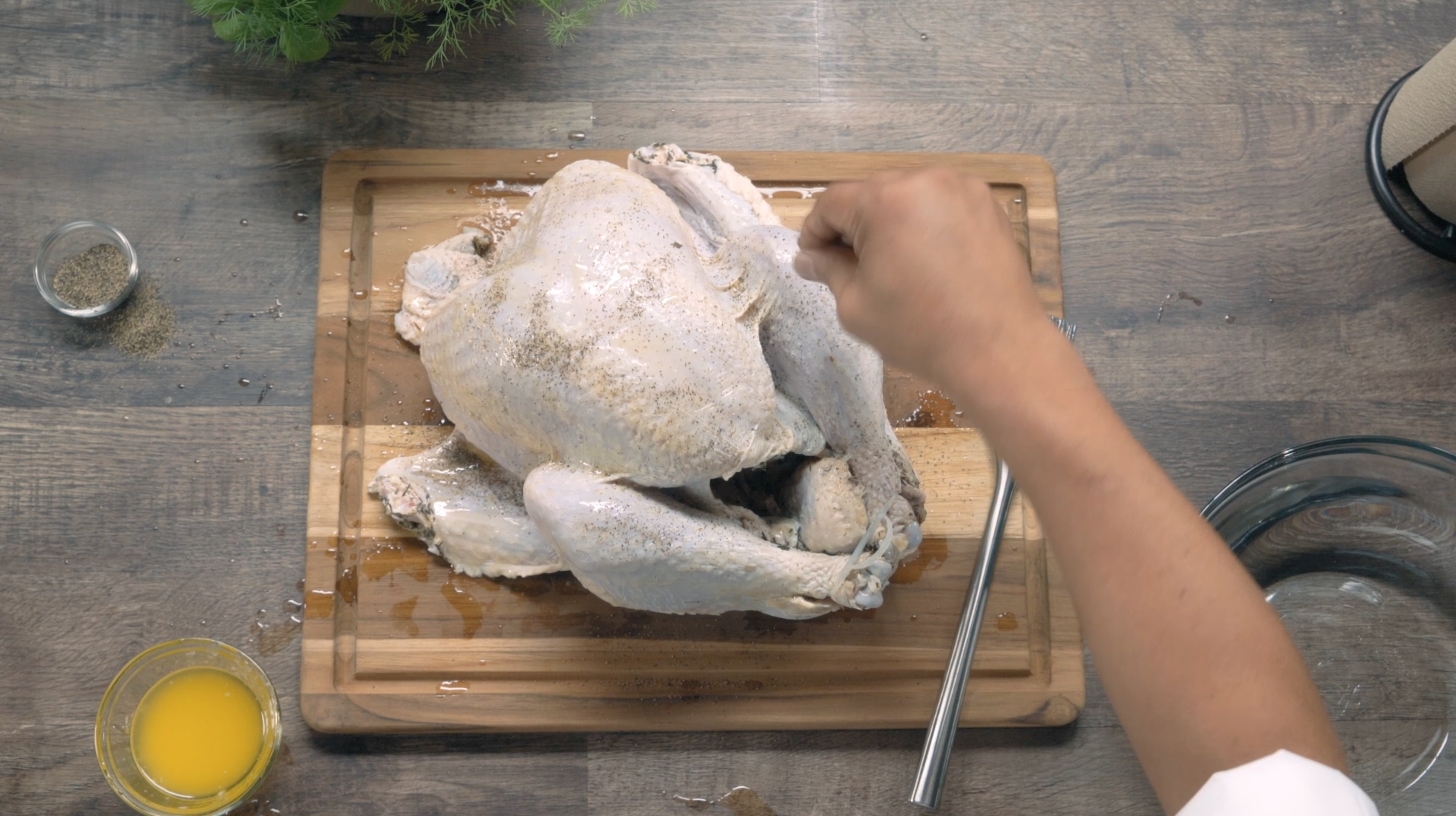 turkey prep before grilling
