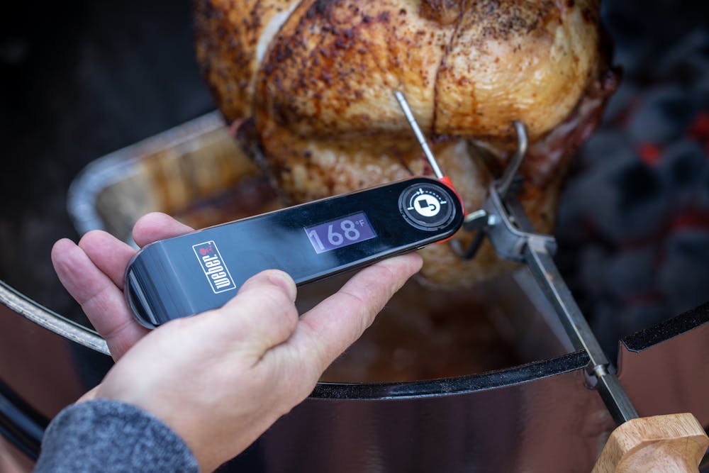 How To Rotisserie A Turkey With A Fan Favorite Recipe Grilling Inspiration Weber Grills