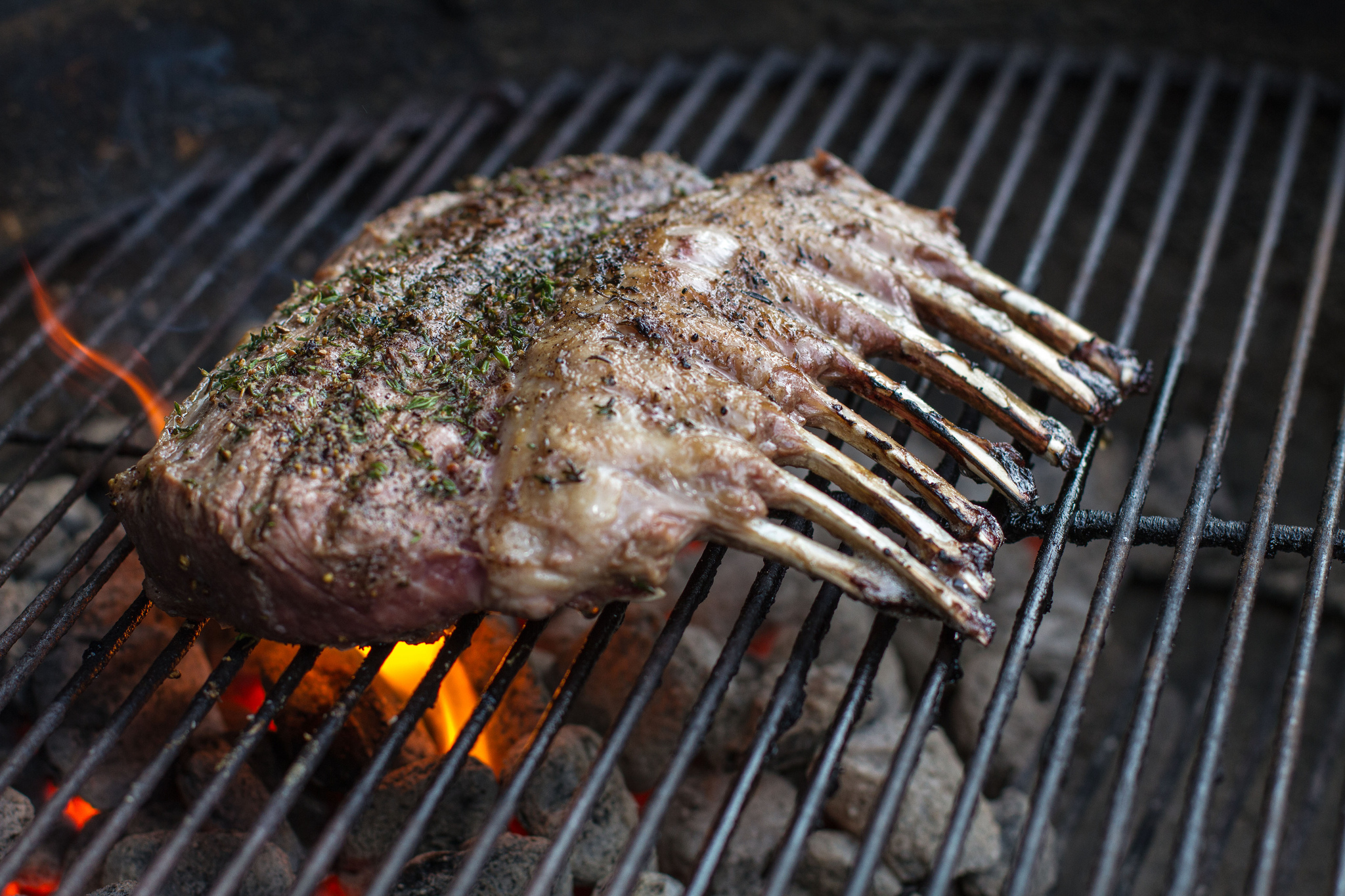 Grilled rack on sale of lamb weber