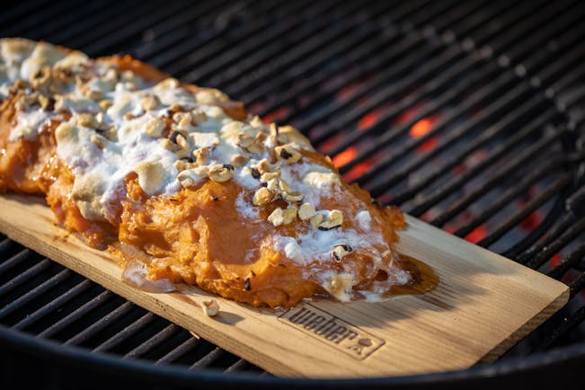 How To Grill Baked Planked Sweet Potatoes