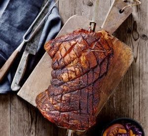 Pork Belly on Skewer with Herb Butter