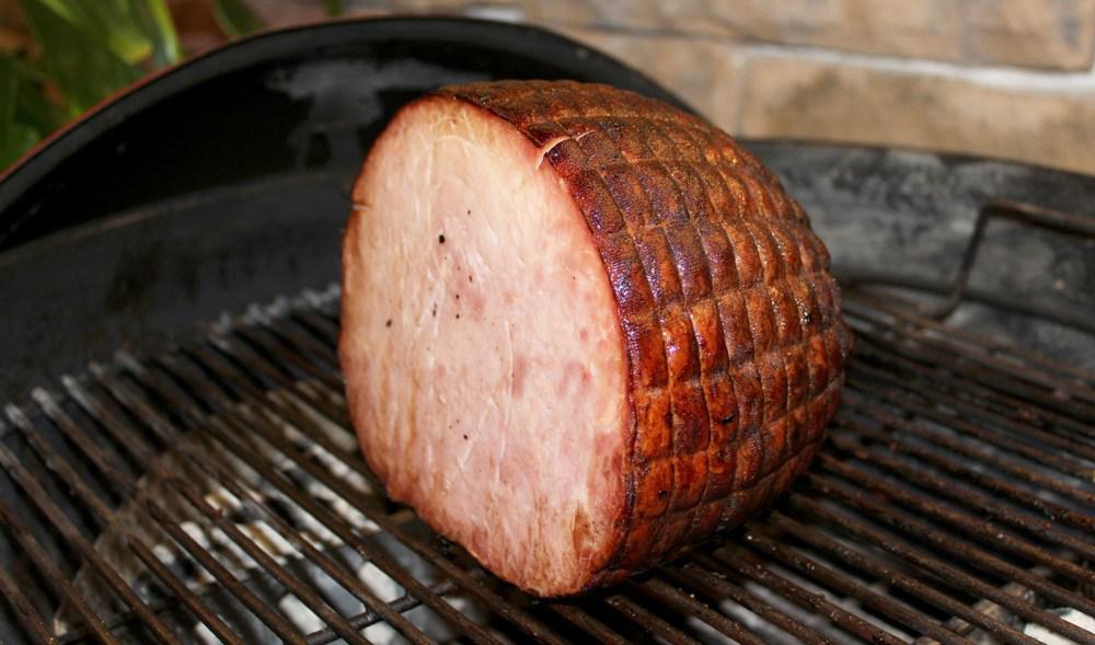 cooking ham on weber kettle