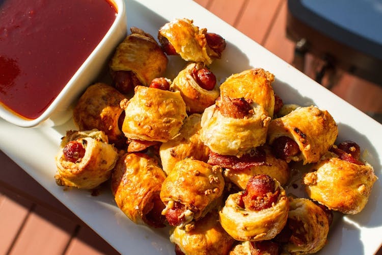 Bacon Blue Cheese Dogs with Samuel Adams BBQ Sauce Grilling