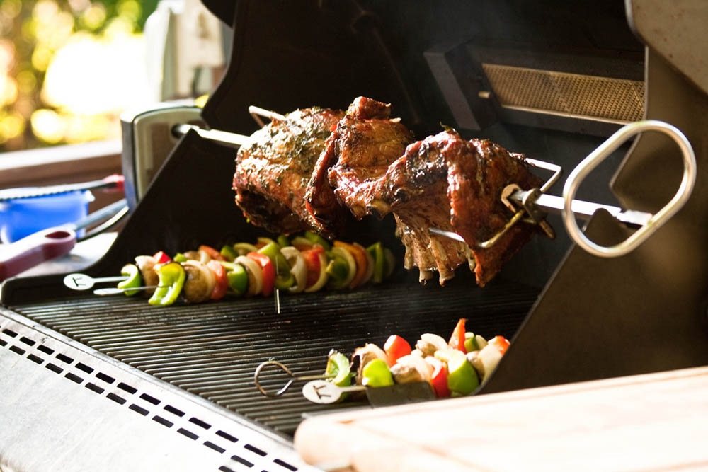 Gas rotisserie outlet grill