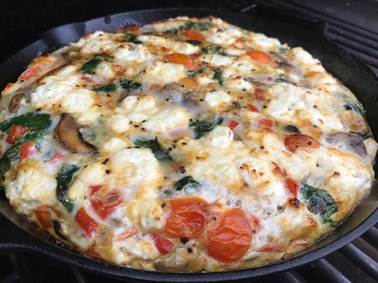 Electric Skillet Vegetable and Goat Cheese Frittata - In the Kitch