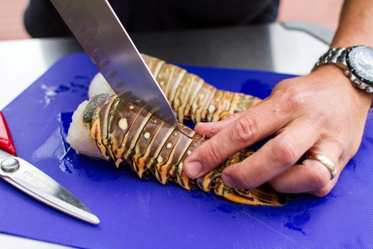 butterflying lobster tail