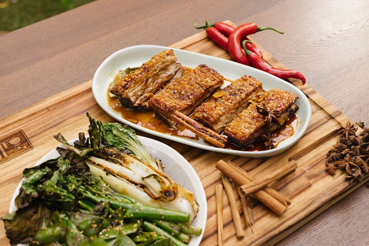 Cantonese Crackled Pork Belly with ChilliInfused Spiced Caramel Pork