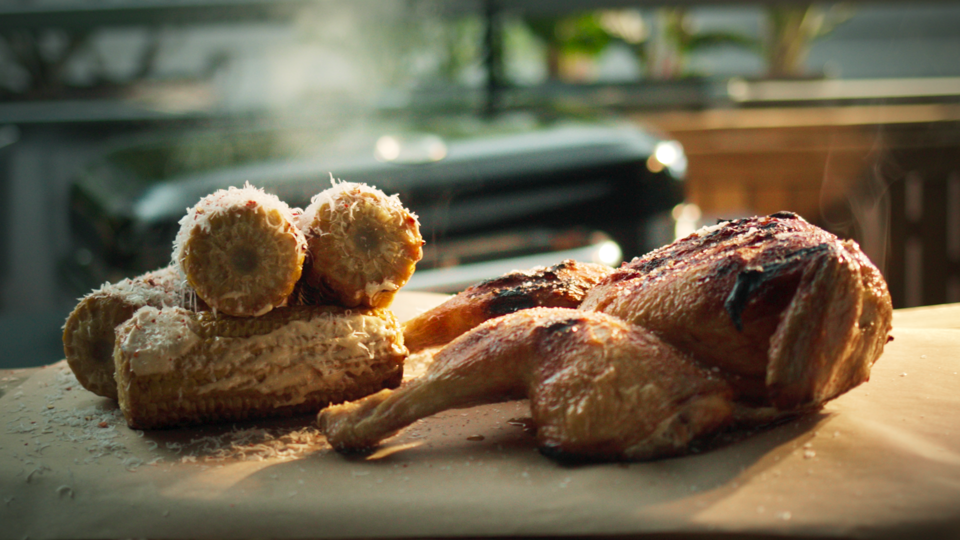 Spatchcock Chicken with Spicy Street Corn  