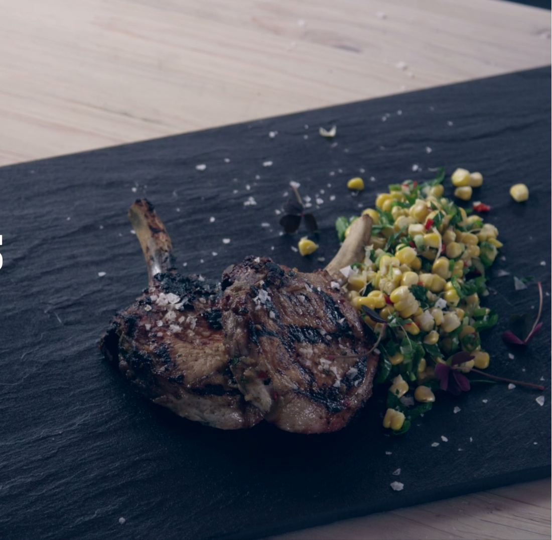 Cote Porc Salade Mais
