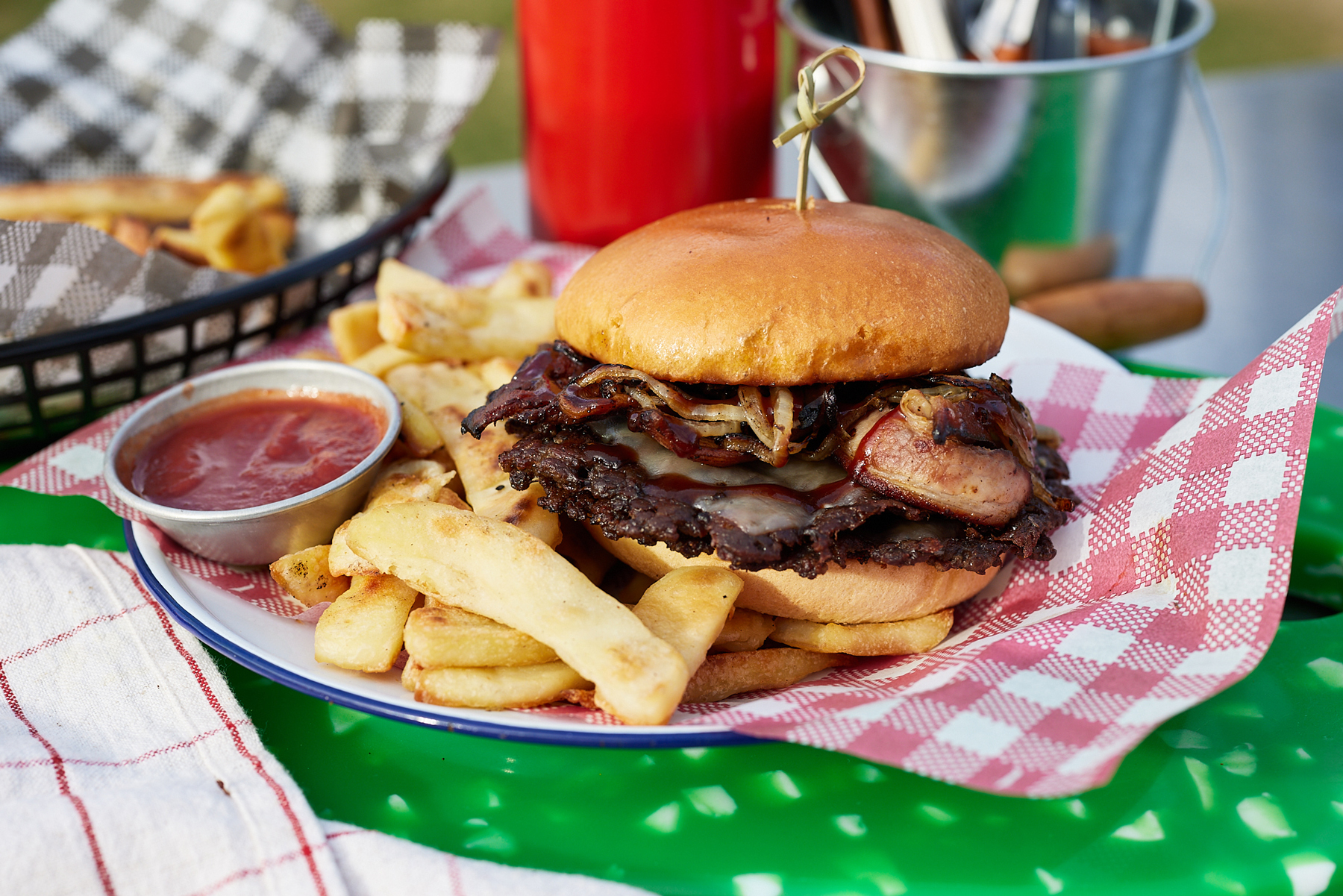 Double Beef and Bacon, Griddled Smashed Burgers