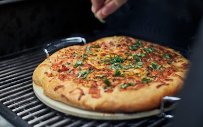 Baking pizza on a premium gas barbecue