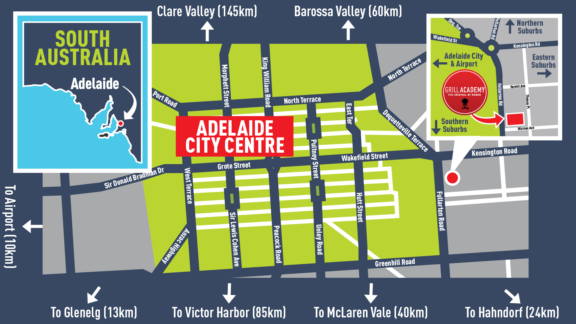 Grill Academy Adelaide Location Map