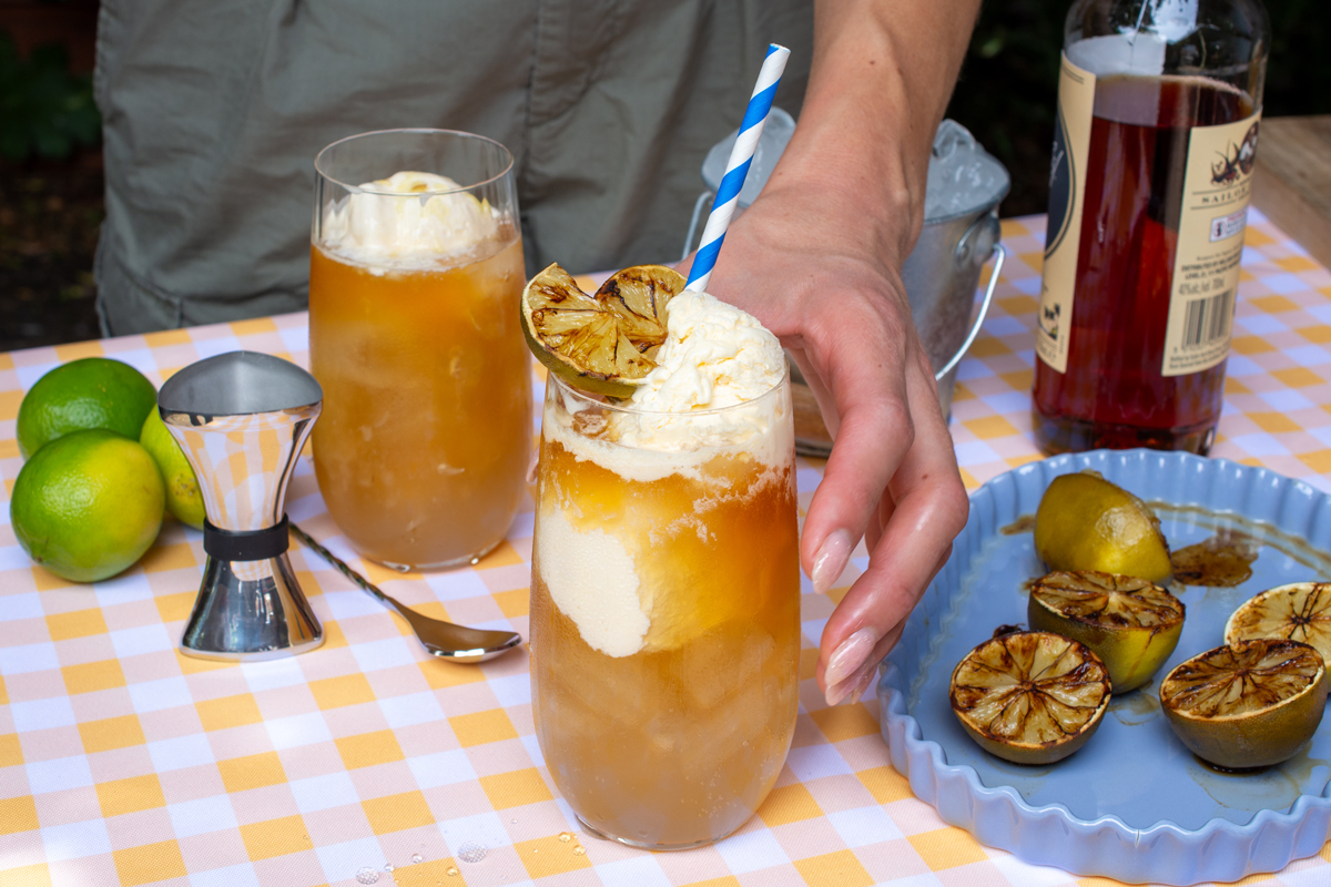 Grilled Lime and Ginger Beer Float  