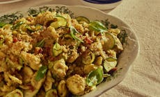 Grilled Zucchini And Asparagus Pesto Pasta