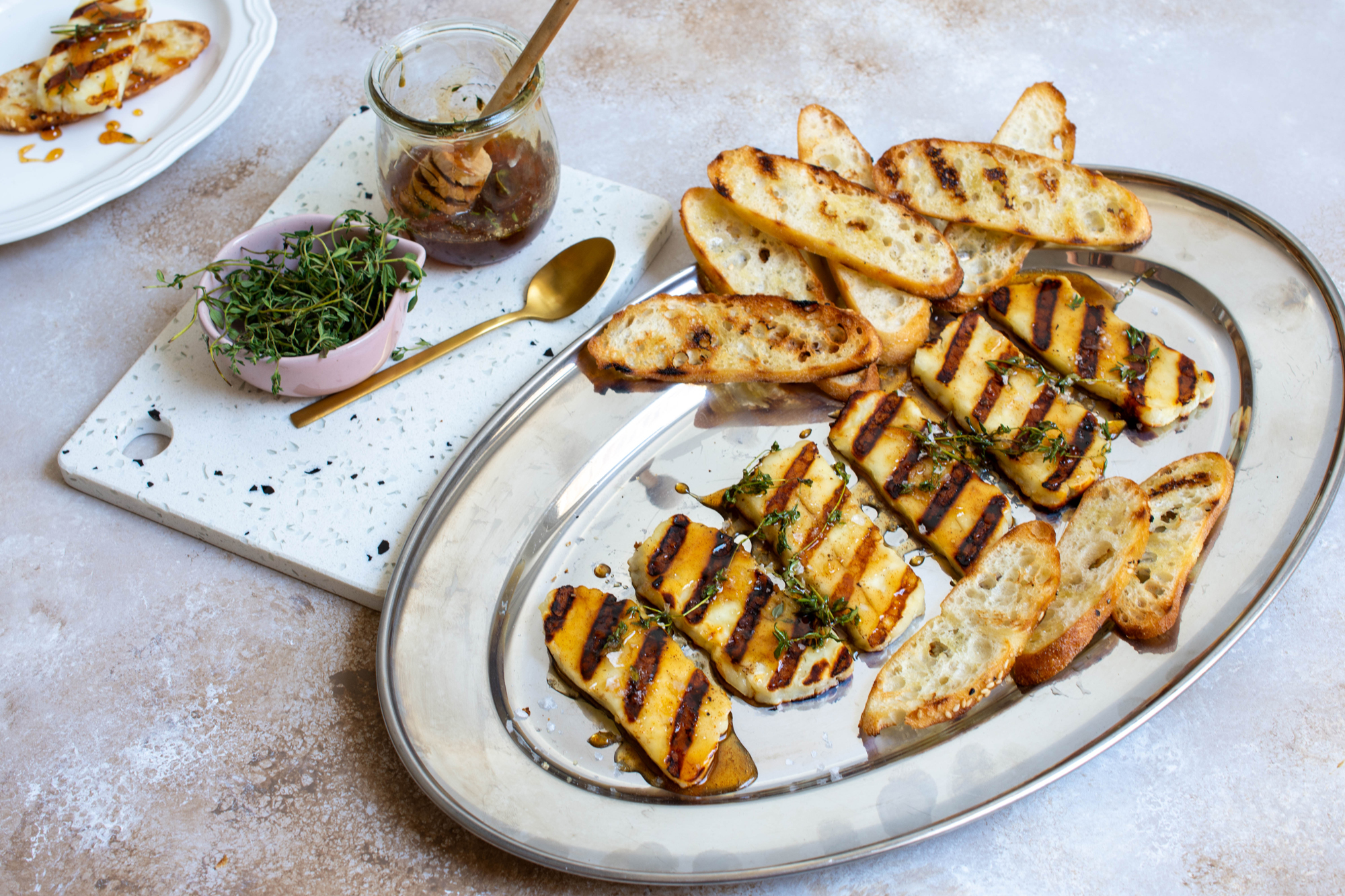 Hot Honey Grilled Halloumi 