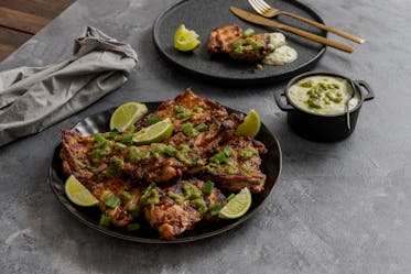 Marinated Chicken Thighs with Zesty Green Chilli Lime Yoghurt