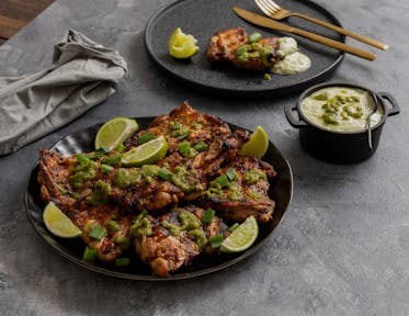 Marinated Chicken Thighs with Zesty Green Chilli Lime Yoghurt