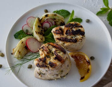 Grilled Fish Pinwheels with Fennel and Radish Salad
