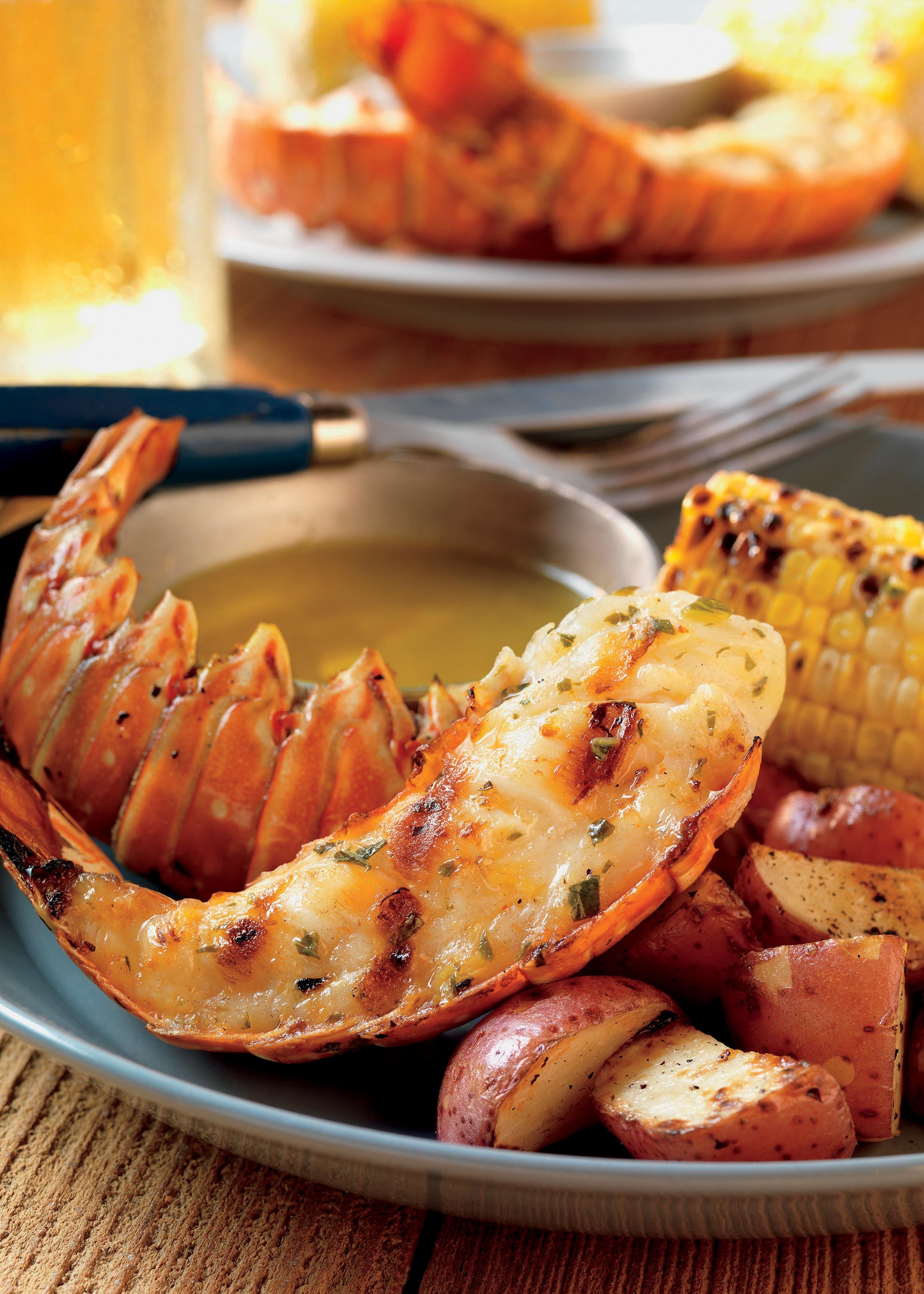 Lobster Tails with Basil Lemon Butter