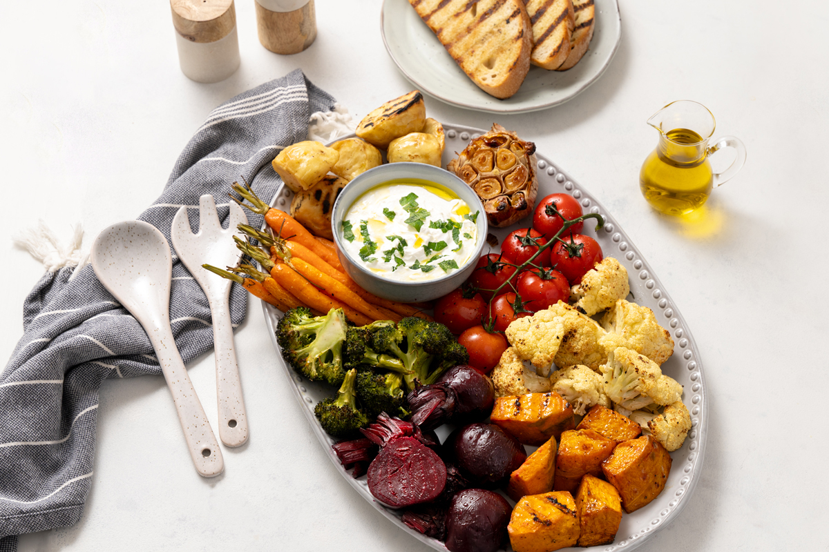 Roast Veggies with Whipped Feta Dip