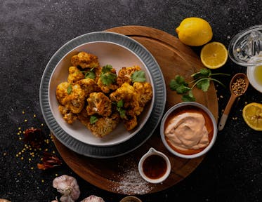 Roasted Cauliflower Bites with Harissa Yoghurt