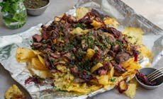 Steak And Jammy Onion Loaded Charcuterie Chips
