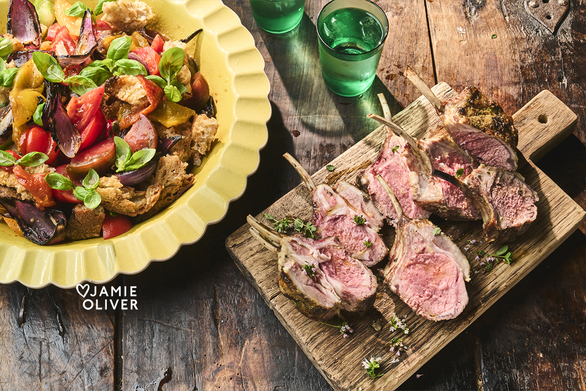 Thyme-crusted rack of lamb