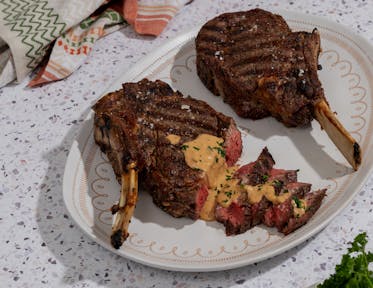 Weber Q Reverse Seared Rib Eye 