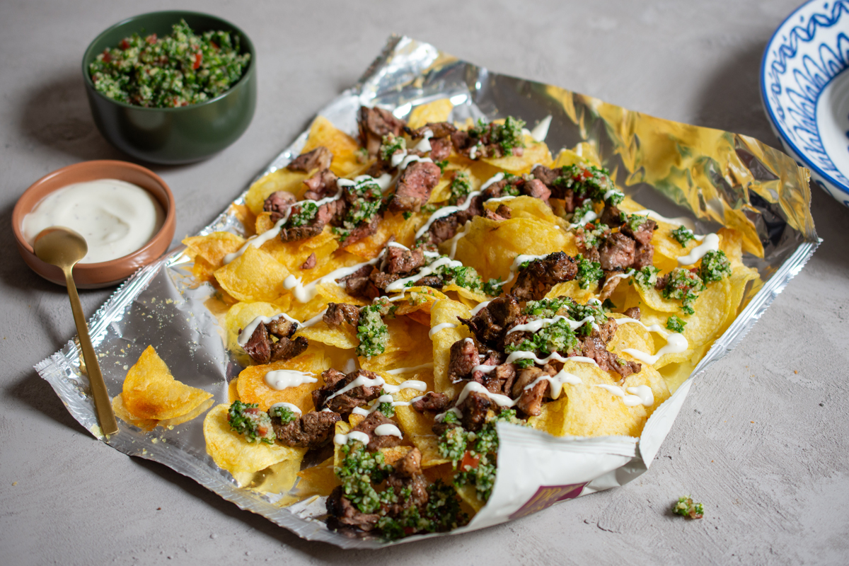 Yiros-Style Loaded Charcuterie Chips