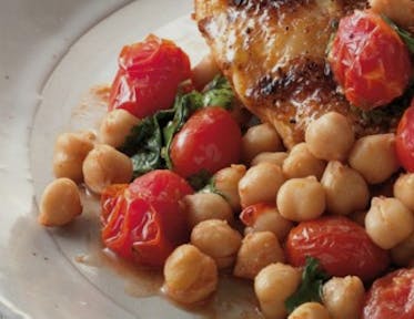 Chicken Breasts with Roasted Tomatoes and Chickpeas