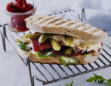 Bresaola Sandwich with Parmesan and gherkins
