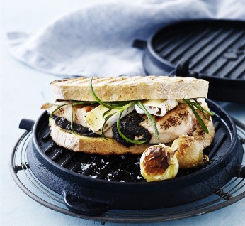 Chicken  Sandwich With  Olive  Tapenade And  Brie 346X318