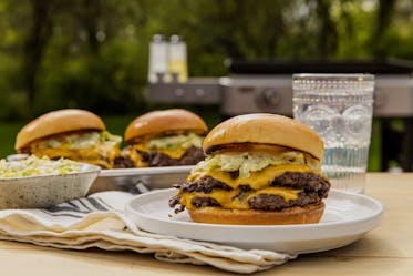 Double Smash Burgers with Sweet Chili Special Sauce