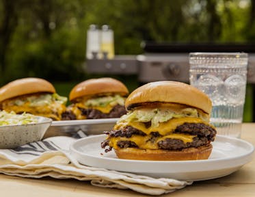 Double Smash Burgers with Sweet Chili Special Sauce