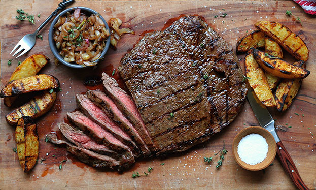 Bavette Aux Échalotes Caramélisées Et Frites