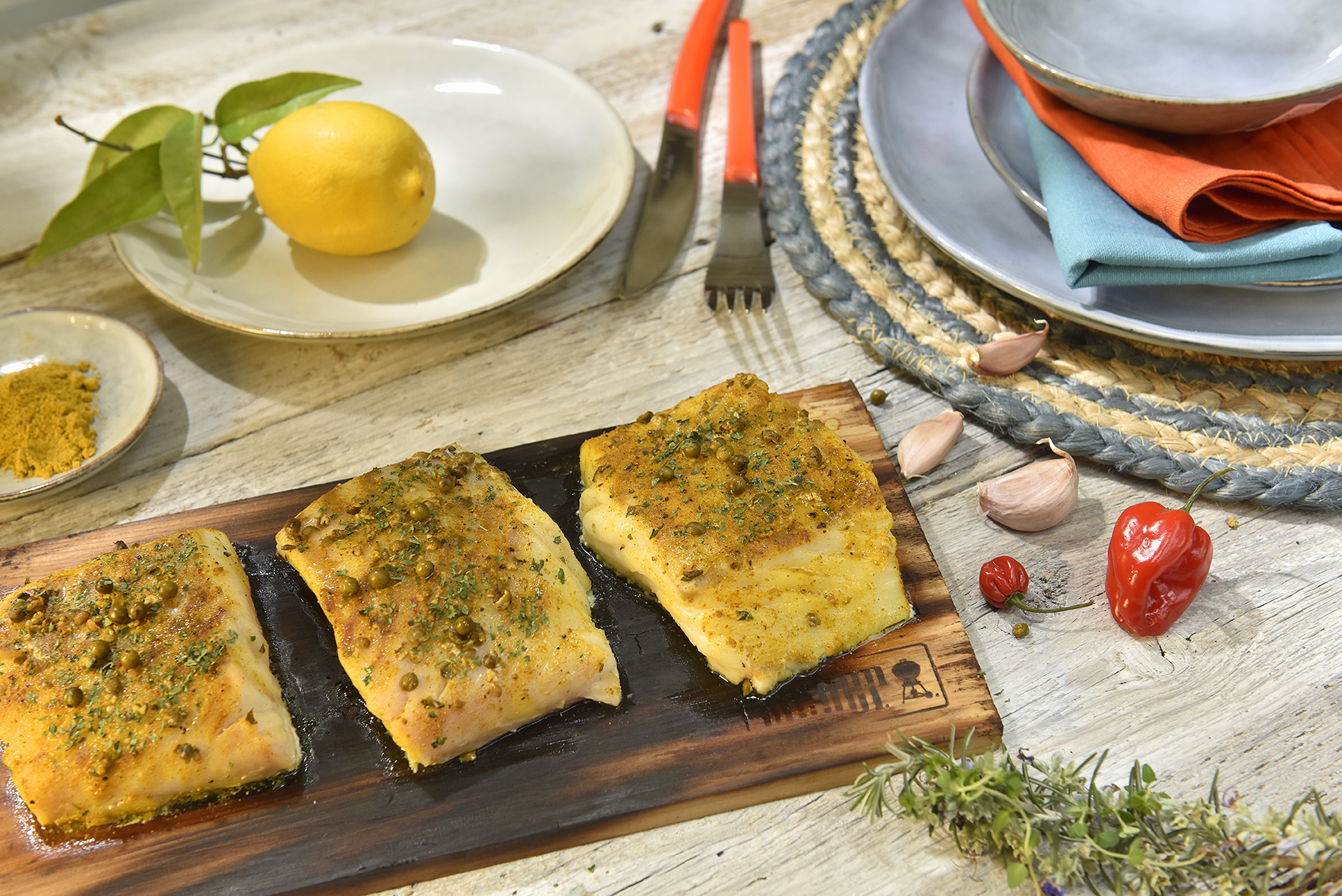 Cabillaud Indien À La Planche De Cèdre