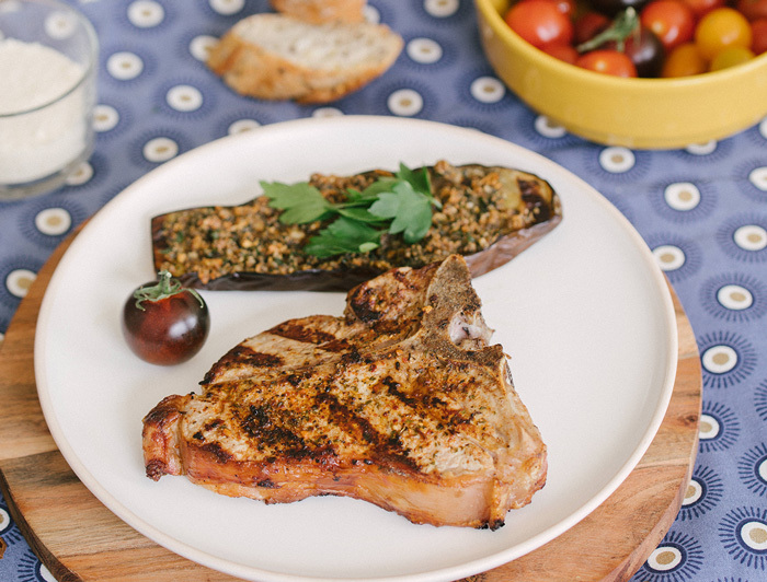 Côte De Veau Grillée Aubergines Au Parmesan