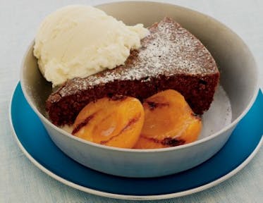 Gingerbread with Grilled Apricots