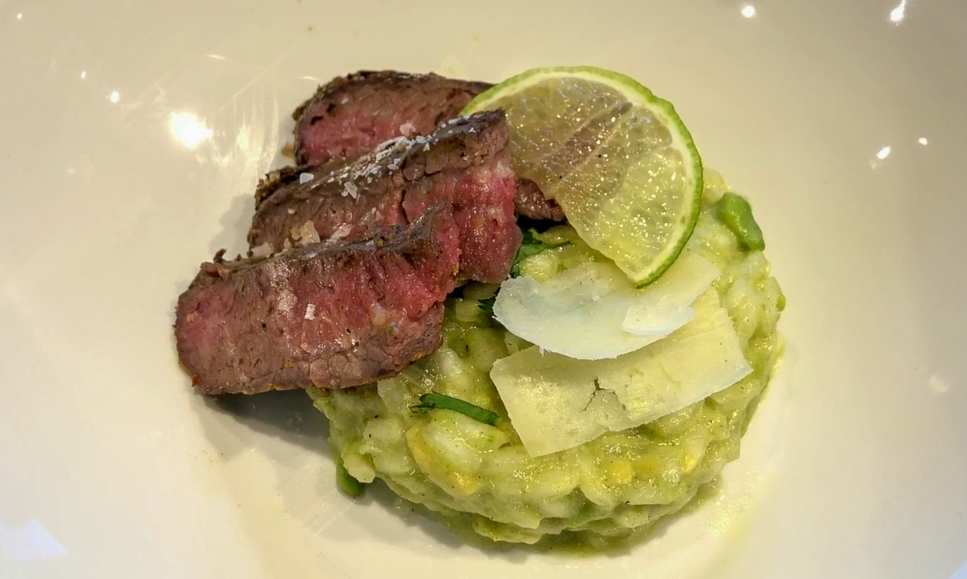 Flanksteak Mit Avocado Risotto